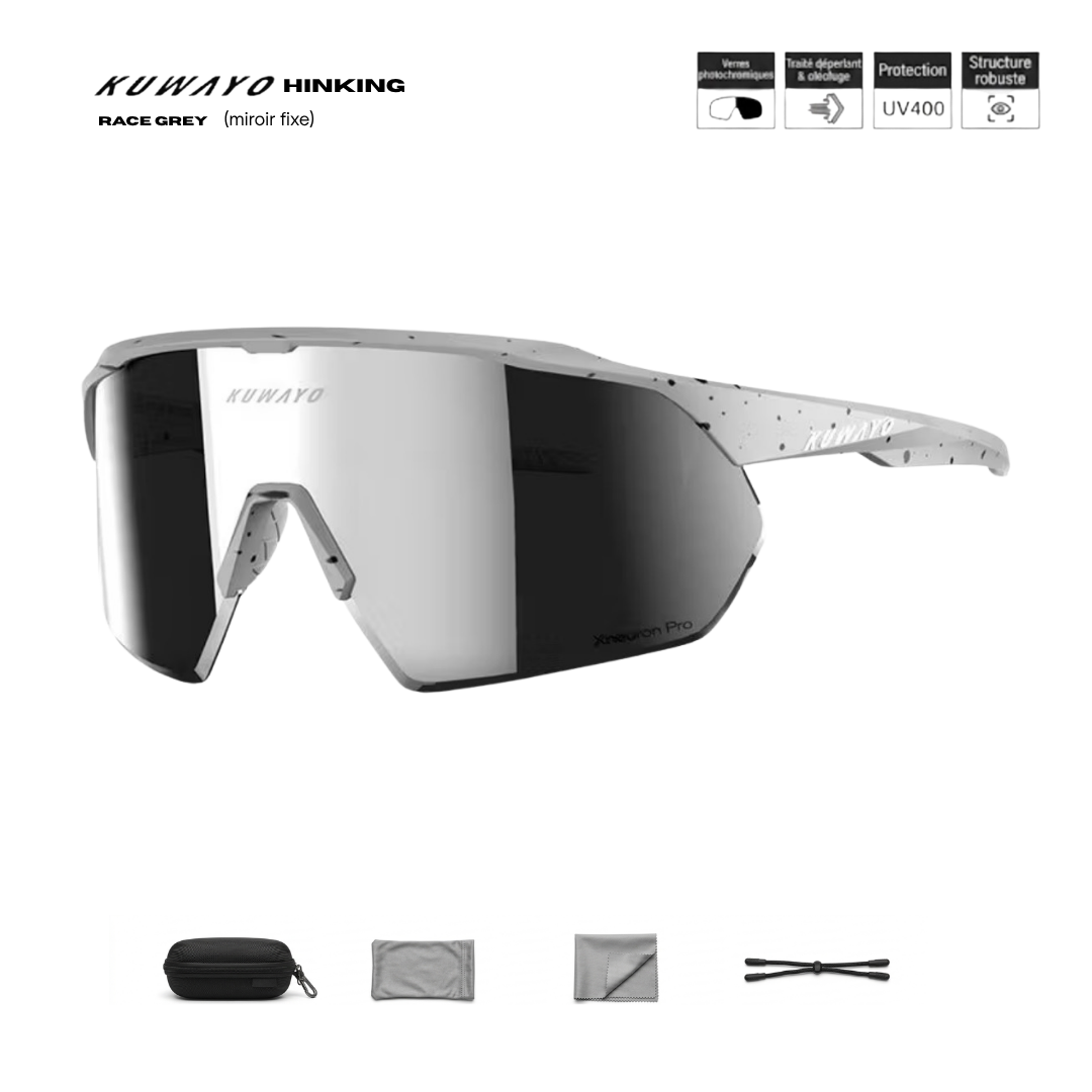 Kuwayo Hiking Race Grey — verre miroir fixe argent